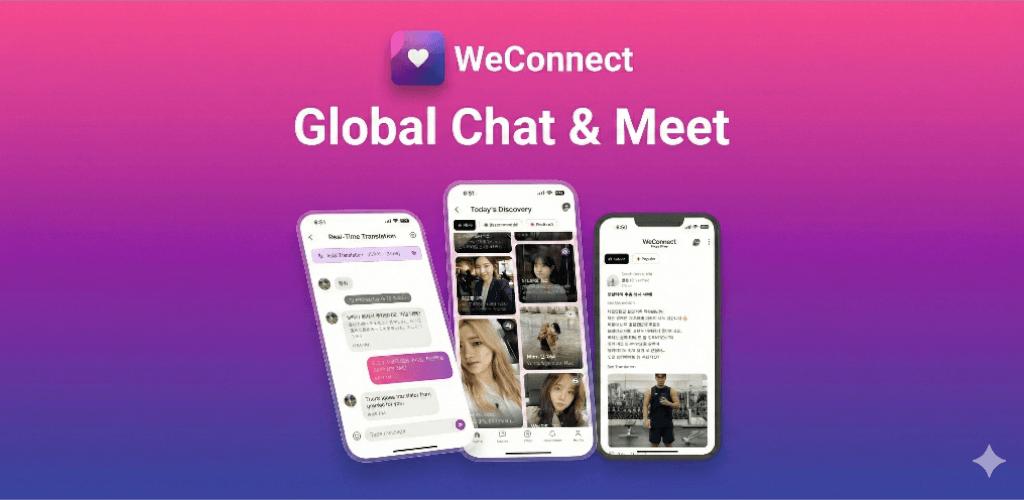 WeConnect - Global Chat & Meet - 국경을 뛰어넘는 인연, 실시간 번역으로 언어 장벽 없는 글로벌 매칭